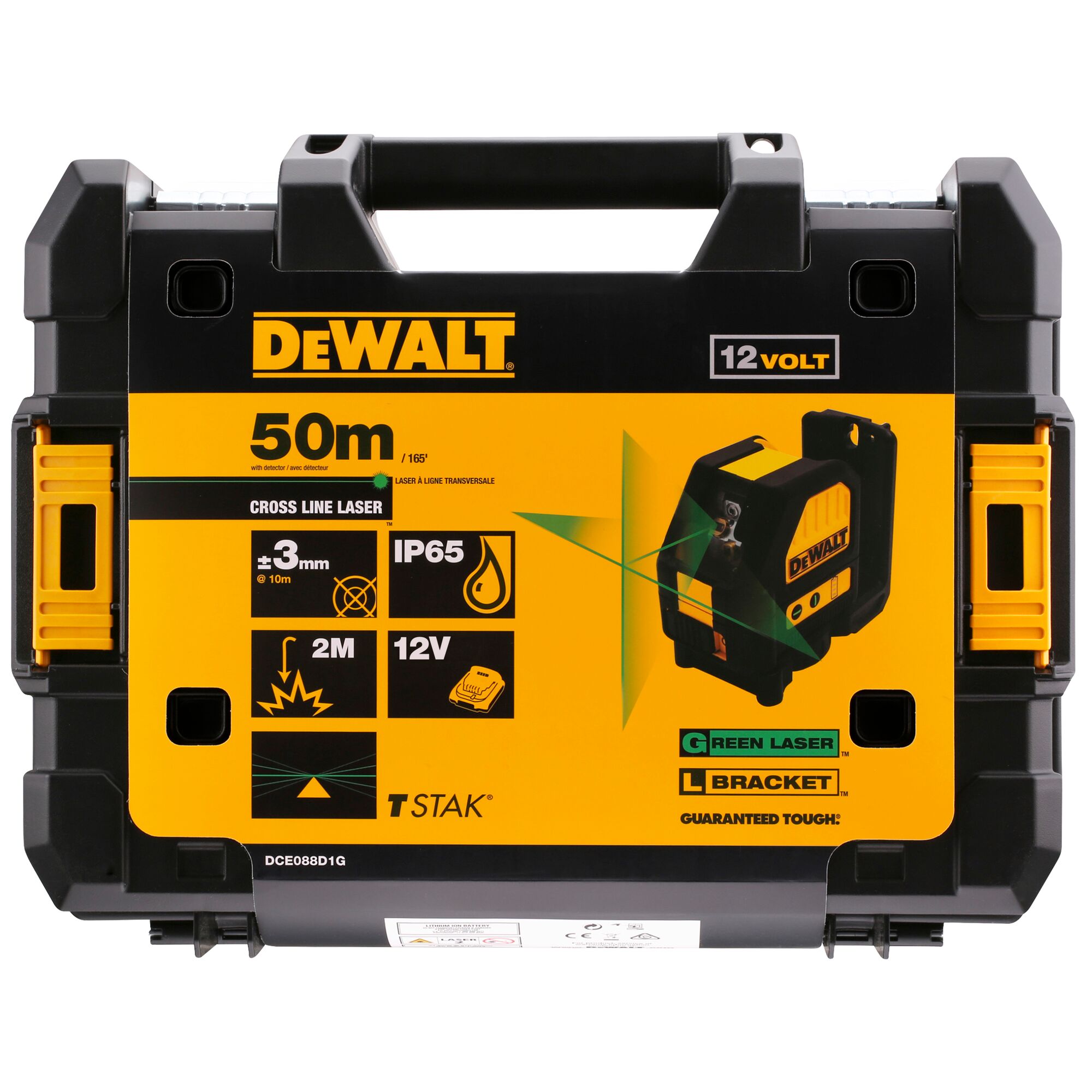 12V XR Cross Line Green Laser 1 X 2 Ah DEWALT