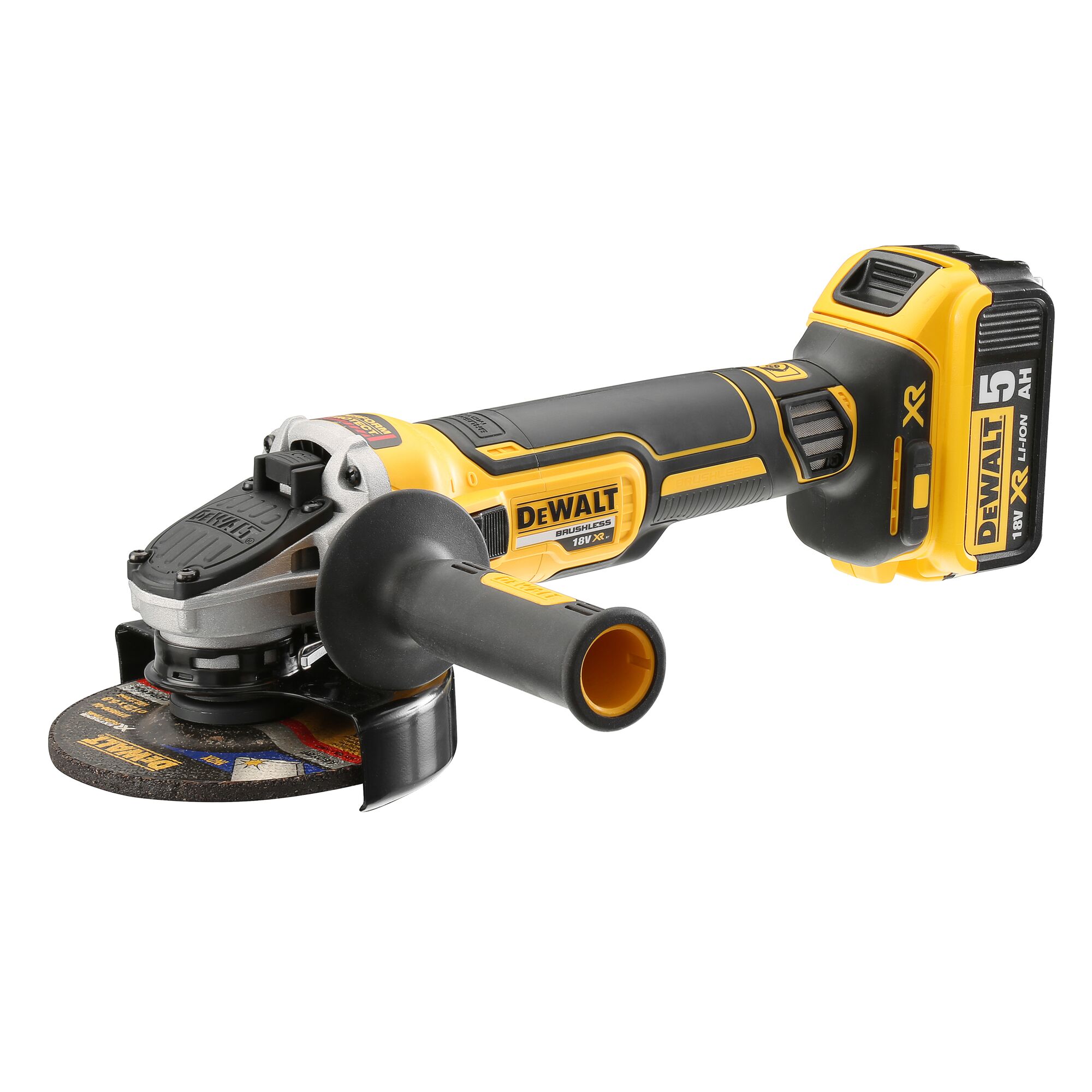 18V XR Brushless 125mm Angle Grinder 2 X 5Ah DEWALT