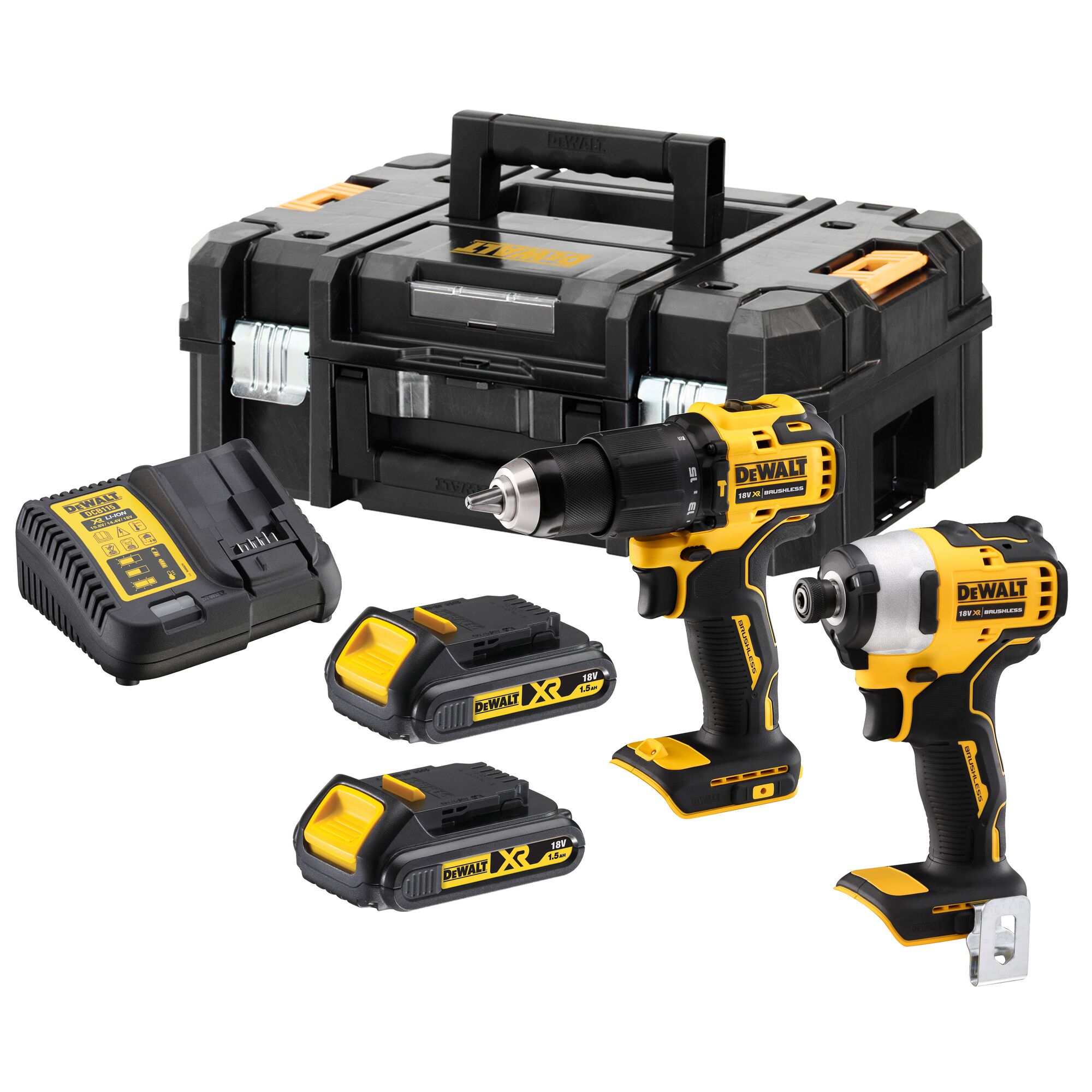 18V XR Brushless Twin Kit 2 X 1.5 Ah DEWALT