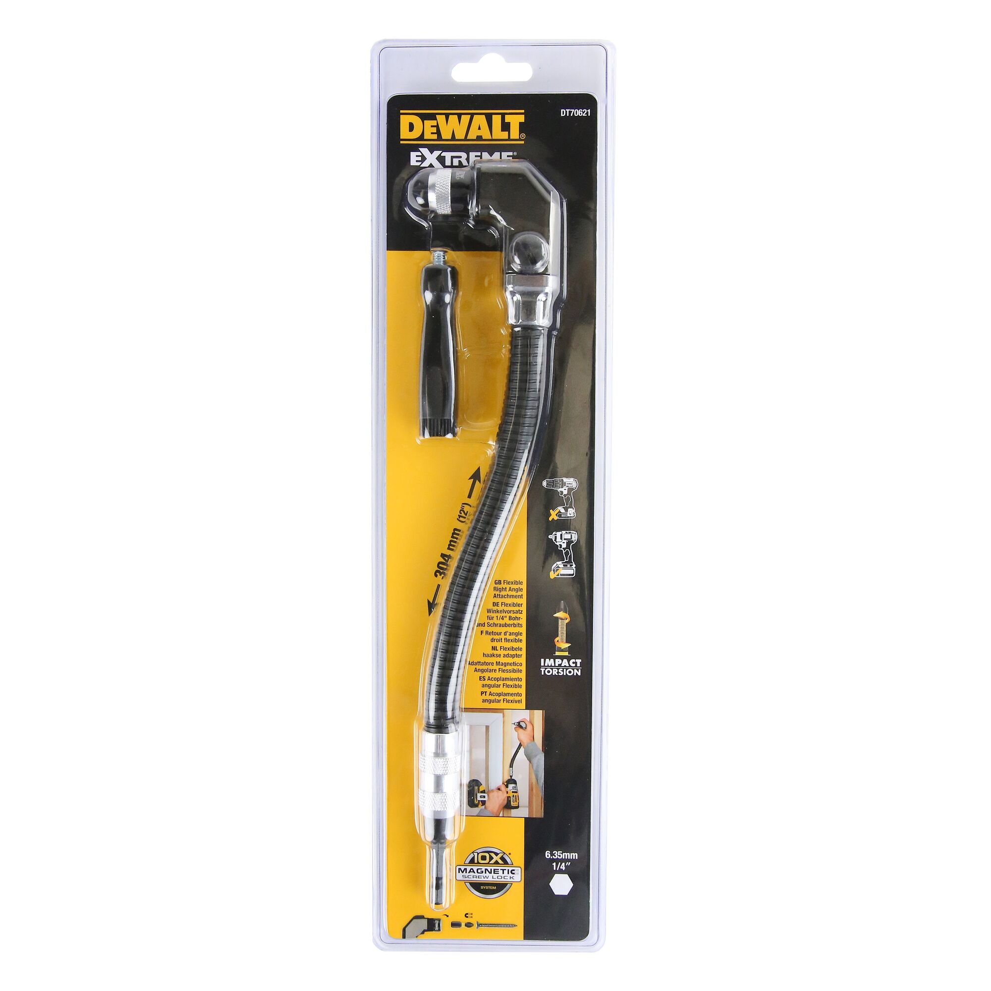 EXTREME RIGHT ANGLE FLEXIBLE SCREWDRIVING SHAFT DEWALT